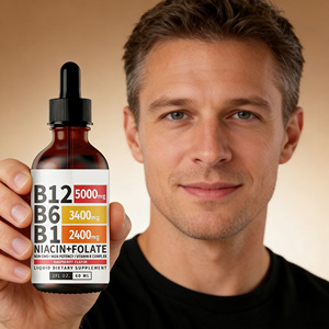 Gouttes de <span class=keywords><strong>Vitamine</strong></span> <span class=keywords><strong>B12</strong></span> 60ml Méthylcobalamine Fabricant OEM Boost d'Énergie Soutien Nerveux Supplément Liquide Végétalien Marque Privée - Product Image 1