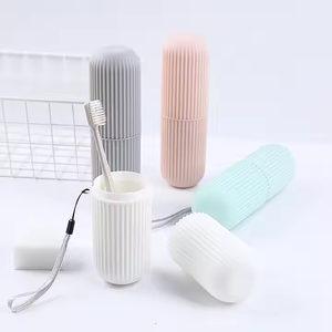 Portaspazzolino Multifunzione da Viaggio, Contenitori Portatili per Spazzolino e Dentifricio, Bicchiere per Collutorio, Set da Bagno da Viaggio - Product Image 1