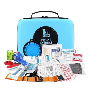 Échantillon gratuit de trousse de premiers soins pour animaux de compagnie d'usine 150 pièces, emballage personnalisé de premiers soins d'urgence avec fournitures médicales