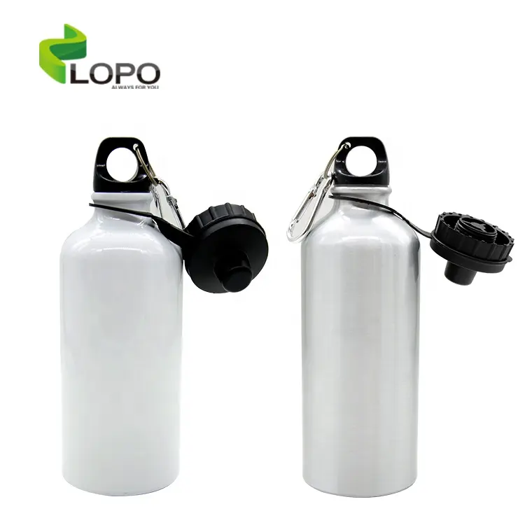 Lopo Bottle Sublimation 500ML Sports Bottles Aluminum Water Bottle -Silver/White