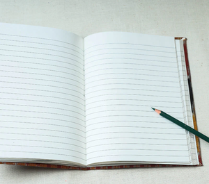 Brown Art Block Print Fabric Cover Handmade Paper Notebook (<b>9</b> x 7 Inch) – Artisan Handcrafted Journal - Product Image 2