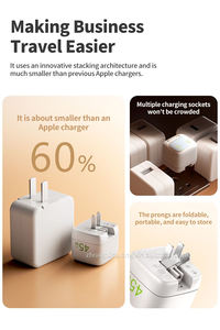 Cargador HYTO AI Speech Dual Tipo C de 45W GaN, Enchufe Plegable, Carga Rápida, <span class=keywords><strong>Mini</strong></span> <span class=keywords><strong>Adaptador</strong></span> de Corriente con Luz Nocturna para iPhone 17 - Product Image 4