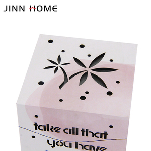 Lanterna Cubo Floreale Ispirazionale con Citazione Motivazionale, Luce Notturna LED con Design Floreale Acquerello Rosa per Arredamento Casa e Regali - Product Image 3
