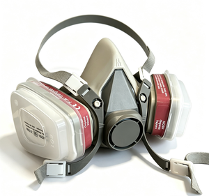 Masque respiratoire demi-visage 6200 avec <span class=keywords><strong>filtre</strong></span> à <span class=keywords><strong>charbon</strong></span> <span class=keywords><strong>actif</strong></span>, <span class=keywords><strong>anti</strong></span>-odeurs de peinture, protection contre le formaldéhyde pour la décoration - Product Image 2