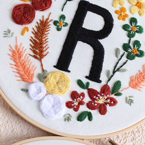 DIY Brodé Artisanat <span class=keywords><strong>Point</strong></span> <span class=keywords><strong>de</strong></span> <span class=keywords><strong>Croix</strong></span> <span class=keywords><strong>Broderie</strong></span> Art Kits Personnalisé Fleur Lettres <span class=keywords><strong>Broderie</strong></span> Kit - Product Image 4