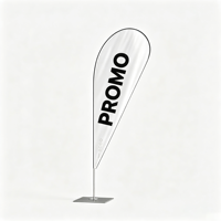 Drapeau à plumes personnalisé en gros avec base de support et sac de transport pour affichage extérieur en marché public