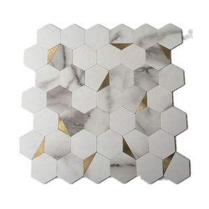 Mosaico de pared blanco <span class=keywords><strong>con</strong></span> diseño 3d contra salpicaduras de mármol, pegatina de mosaico de Pvc <span class=keywords><strong>para</strong></span> pared - Product Image 1