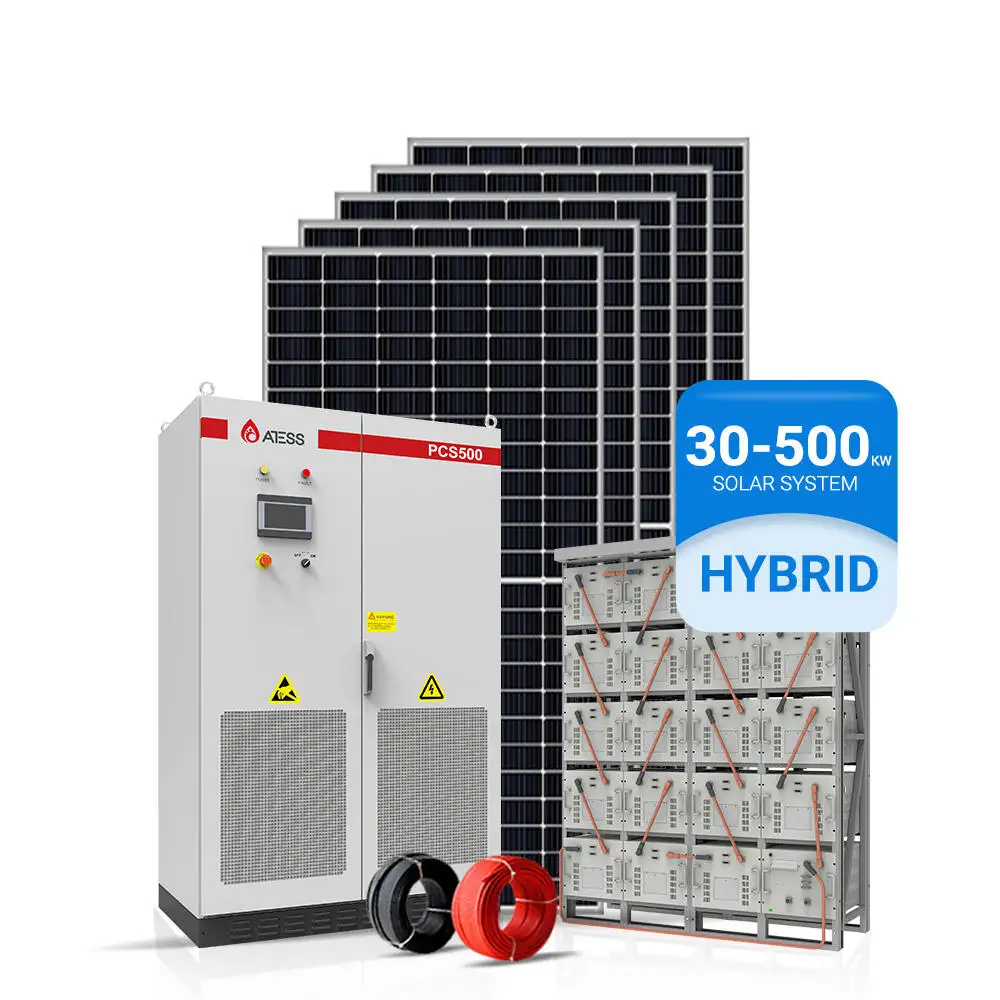 Коммерческая гибридная система производства солнечной энергии 100000 ватт 100 кВт 100 кВА солнечная панель система хранения энергии