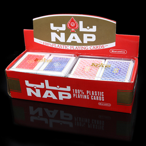 Disponibile |   <span class=keywords><strong>Carte</strong></span> da Gioco in Plastica Impermeabili al 100% NAP Double Deck Poker, Un Dozzino con Design Assortiti, Direttamente dalla Fabbrica - Product Image 1