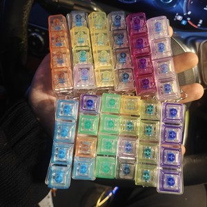 工厂销售亚克力4键机械键盘开关钥匙扣键帽测试仪开关LED灯发光玩具缓解压力 - Product Image 1