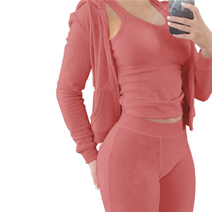 Sportswear Sweatsuit Workout Fitness <strong>Fleece</strong> Plus Size Sweatshirt and Sweatpants <strong>Jogger</strong> Sets Tracksuit for <strong>Women</strong> - Product Image 3