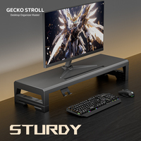 Support de moniteur de bureau ergonomique en acier laminé à froid noir pour usage domestique et professionnel