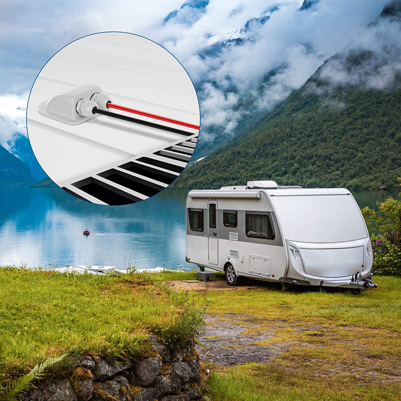 IP67 IP68 Weatherproof White Solar Double Cable Entry Gland Box UV-Resistant ABS Panels RV Camper Junction Box · image 3