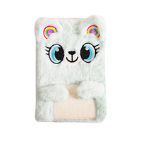 Couverture de livre en peluche de fourrure colorée Furry Daily Diary couverture de cahier conception animale bébé toucher et sentir couverture de livre