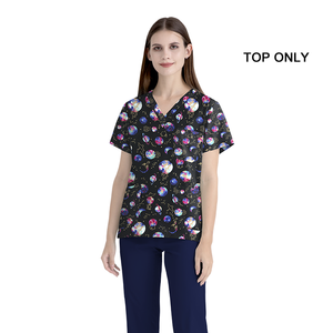 Vente chaude trois poches styliste porter Scrubs hauts en gros unisexe femmes médical gommage hauts 100% coton - Product Image 2