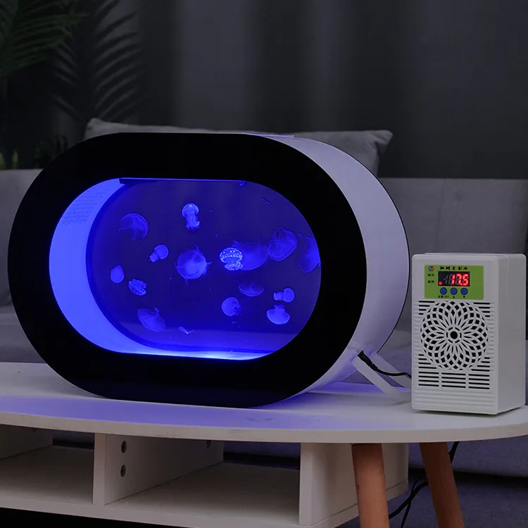 Akvaryum yaşayan denizanası LED renk değiştiren işık akrilik moda basit aile dekorasyon masaüstü denizanası tankı