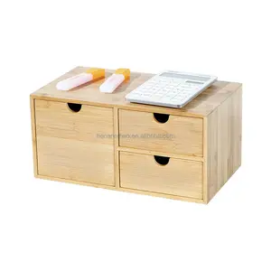 Hot Bambus Holz Desktop Organizer Home Office Bambus Schreibtisch Schublade Organizer Holz Tischplatte Lagerung für Büromaterial