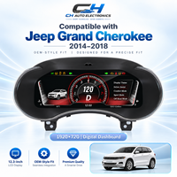 Untuk Jeep Grand Cherokee 2014-2018 LCD Digital Dashboard 12,3 Inci, Panel Instrumen, Carplay, Android Auto, Speedometer