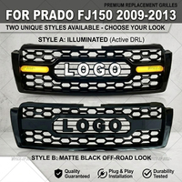 Grille avant en maille noire pour Prado FJ150 2009-2013, ensemble de calandre de pare-chocs avant DRL, accessoires de voiture