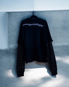 เสื้อครอปผ้าฝ้ายหนาสองชั้นสำหรับผู้ชายเสื้อครอปประดับพลอยเทียมซีดจางสะพายไหล่สำหรับ100% - Product Image 4