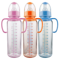 Biberon en verre pour bébé 120ml sans BPA biologique personnalisé en gros avec couvercle en silicone
