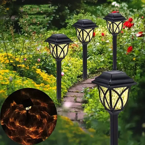 Lampe solaire de jardin en ABS pour l'extérieur, lampe solaire pour l'aménagement paysager, chemin, cour, allée, IP65, blanc/blanc chaud - Product Image 2