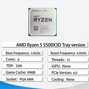 CPU AMD Ryzen <span class=keywords><strong>5</strong></span> 5500X3D Original, 6 Núcleos, 12 Hilos, 3.4GHz, para PC de Escritorio, Procesador de Alto Rendimiento para Juegos - Product Image 2