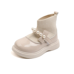 Chaussures de princesse en cuir PU souple pour filles, style coréen, nouvelle collection printemps-automne, avec perles, pour l'école - Product Image 6