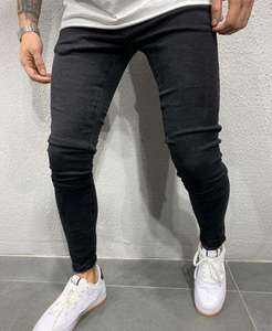 Pantalones de mezclilla retro delgados de verano 2026 para hombre, corte ajustado, pierna estrecha, versión coreana, elásticos, casuales, a la moda, ajustados - Product Image 2