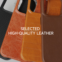 Nouvel Étui en Cuir Véritable pour Téléphone Portable 2026 – Coques pour iPhone 15, 16, 17 Pro Max
