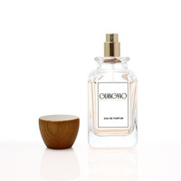 Bouteille en verre transparente de 50 ml avec boucle de carte, fond carré, sous-bouteille, avec bouchon rond en bois et bouchon conique en bois