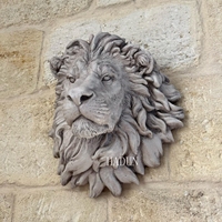 Fontaine d'eau murale en pierre suspendue tête de lion de jardin en pierre blanche à bas prix