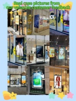 Pantalla LCD para escaparates colgantes de doble cara con bisel ultrafino, alto brillo y antideslumbrante para centros comerciales