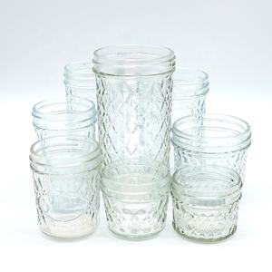 Usine en gros pleine taille 8 oz 16 oz pot de confiture de miel Transparent cornichon <span class=keywords><strong>caviar</strong></span> pot en verre vide large bouche Mason pot avec couvercle - Product Image 6