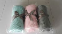 Zéro défaut classique meilleure vente de luxe 2020 100% coton bio coton point de riz tricot nouveau-né bébé jeter couverture