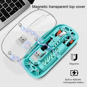 Ratón óptico de seguimiento de movimiento con luz, ligero, recargable, silencioso y transparente, de doble modo, para diestros, precio de fábrica. - Product Image 6