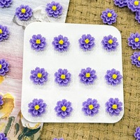 Anting-anting resin tiga dimensi multi-layer motif bunga Hibiscus dan Peony dua warna, aksesoris DIY buatan tangan yang dapat dipakai.