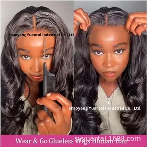 Peluca de Cabello Largo para Mujer Estilo Europeo Americano <span class=keywords><strong>con</strong></span> <span class=keywords><strong>Malla</strong></span> <span class=keywords><strong>Frontal</strong></span> Transparente de Encaje, Ondas Grandes Negras, Fibra Química - Product Image 4