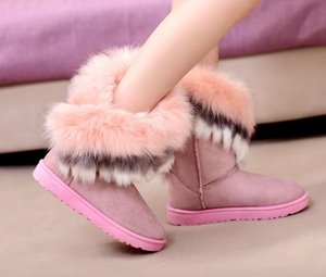 Nouvelles Bottes de Neige Mi-Hautes Imprimées Tendance pour <span class=keywords><strong>Femme</strong></span> Hiver 2026 – Chaussures Décontractées Chaudes à Semelle Épaisse Grande Taille pour Étudiantes - Product Image 1