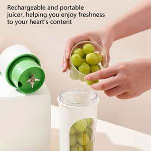 เครื่องปั่นน้ำผลไม้ไฟฟ้าแบบพกพาอเนกประสงค์ ใช้พอร์ต USB เป็นมิตรกับสิ่งแวดล้อม สำหรับใช้ในบ้าน พร้อมแก้วปั่นในตัว - Product Image 5