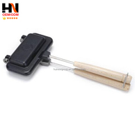 Plaque de cuisson pour sandwichs et toasts, moulée par pressage à chaud, pour camping en extérieur, compatible feu direct, avec clip de fixation pour bord de pot