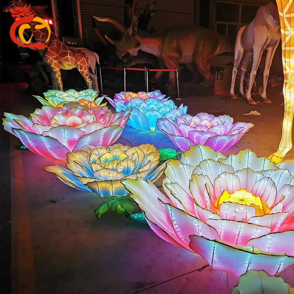 Наружные китайские бумажные фонари, лотос, цветы, фонари для продажи