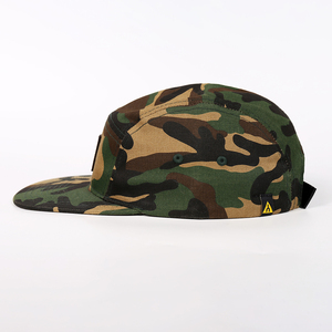 Custom High Quality Cotton <strong>Digital</strong> <strong>Printed</strong> Camouflage Leather <strong>Patch</strong> Logo 5 Panel Hat Camp Cap - Product Image 3