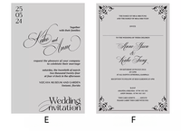 Invitations de mariage personnalisées haut de gamme en papier coton gaufré et débossé avec enveloppes