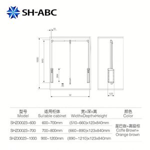 SH-ABC  Support de suspension à double amortissement et fermeture douce pour vêtements, pour armoire - Product Image 5
