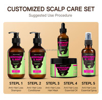 Kit de Soins Capillaires Naturels à la Menthe Poivrée pour la Croissance et la Repousse des Cheveux, Anti-Chute, Bloqueur de DHT, Shampoing et Après-Shampoing pour Cheveux Clémentins
