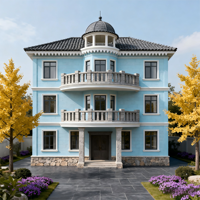 Villa préfabriquée en acier à 3 étages de haute qualité, immeuble de bureaux, chambre, cuisine, sol SPC, design moderne de luxe pour l'Australie et l'Amérique