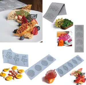 Hot Selling 3D Hollow Leaf Candy Mold Coral Branch Leaves Chocolate Molds Silicone Fondant Lace Pad Cake Mold Clay Mould