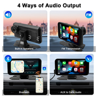 Layar Sentuh IPS 6 Inci Portabel Nirkabel Apple CarPlay Android Auto, Radio Mobil Pintar, Pemutar Multimedia, Plug and Play