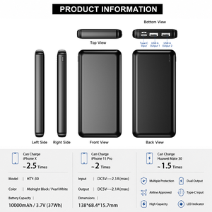 HYTO - Batería Portátil Personalizada al por Mayor de 10000 mAh con Logotipo, Banco de Energía Portátil de 20000 mAh con Carga Rápida para Teléfono - Product Image 2